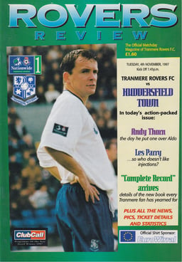 Tranmere Rovers v Huddersfield Town Match Programme 1997-11-04